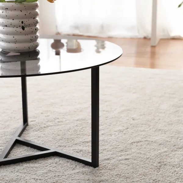 Hanah Home Konferenčný stolík Sloan 75 cm čierny