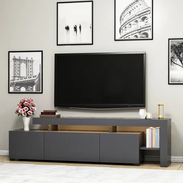 Hanah Home TV stolík Beliz s LED osvetlením antracit