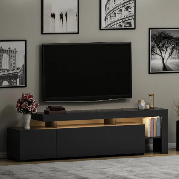 Hanah Home TV stolík Beliz s LED osvetlením antracit