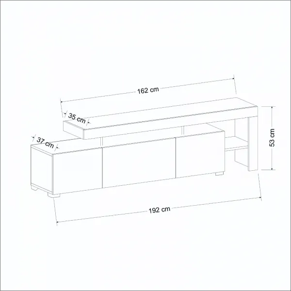Hanah Home TV stolík Beliz s LED osvetlením antracit