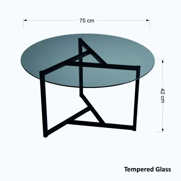 Hanah Home Konferenčný stolík Sloan 75 cm čierny