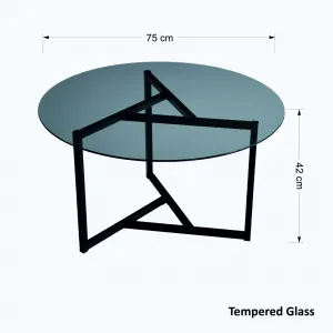 Hanah Home Konferenčný stolík Sloan 75 cm čierny