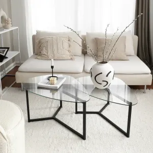 Hanah Home Set konferenčných stolíkov Bellisimo 82 cm čierny