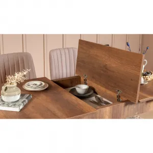 Hanah Home Jedálenský set Vina 4D orech/béžová