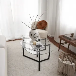 Hanah Home Set konferenčných stolíkov Bellisimo 82 cm čierny