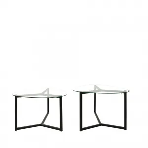 Hanah Home Set konferenčných stolíkov Bellisimo 82 cm čierny