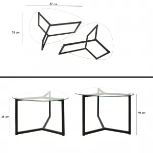 Hanah Home Set konferenčných stolíkov Bellisimo 82 cm čierny