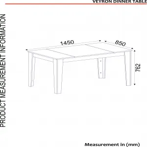 Hanah Home Jedálenský stôl Veyron čierny