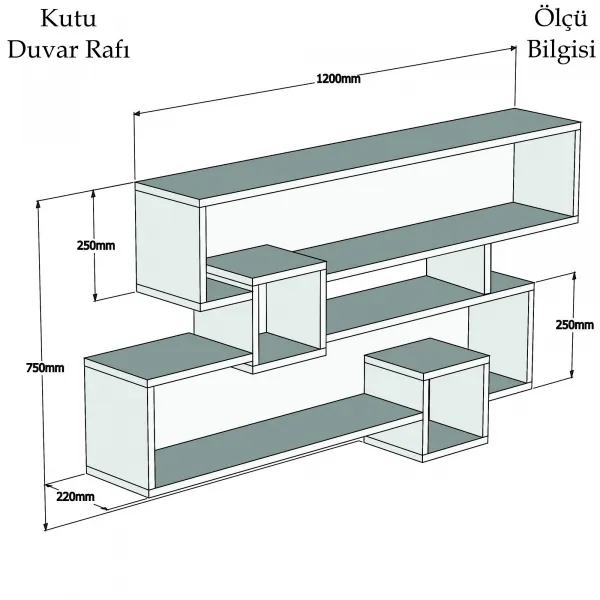 Hanah Home Nástenná polica Karen orech/antracit