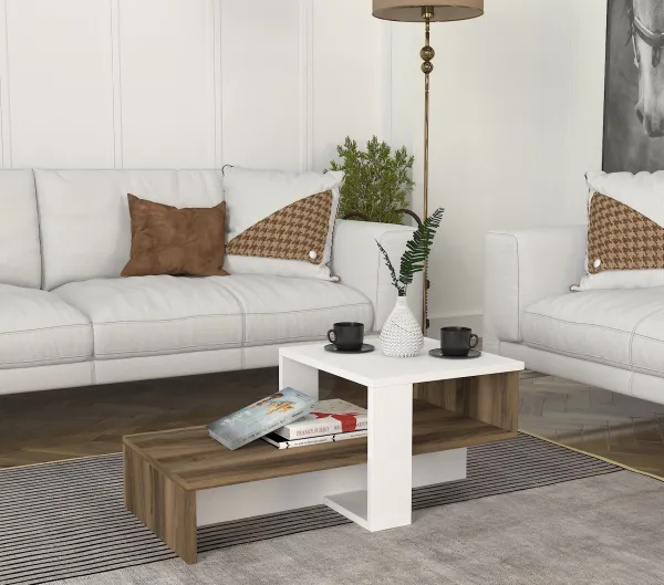 Hanah Home Konferenčný stolík Chain orech/biela