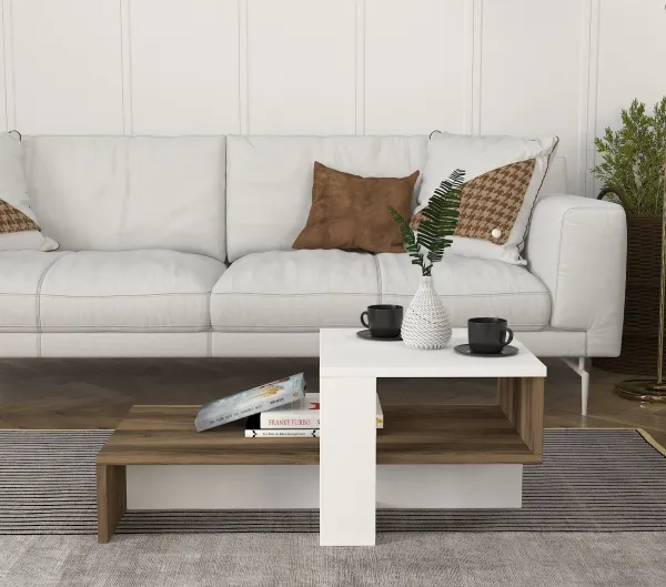 Hanah Home Konferenčný stolík Chain orech/biela