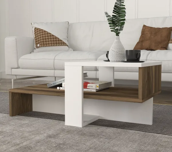 Hanah Home Konferenčný stolík Chain orech/biela