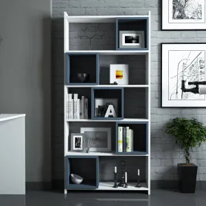 ASIR Regál BOX biely modrý