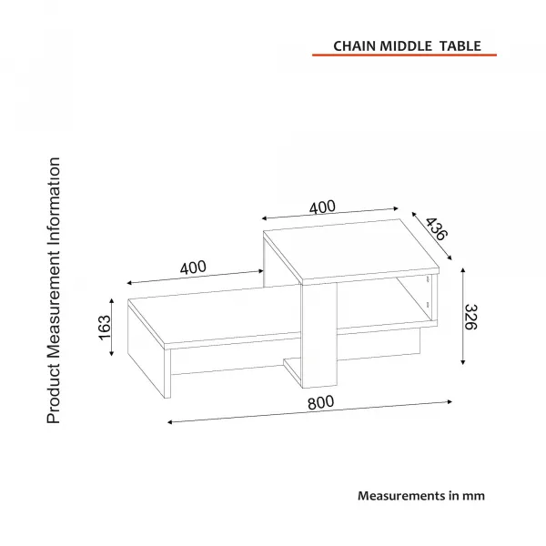 Hanah Home Konferenčný stolík Chain orech/biela