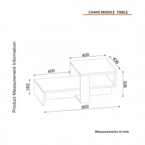 Hanah Home Konferenčný stolík Chain orech/biela