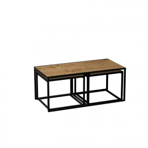 Hanah Home Súprava konferenčných stolíkov Gigante 3 ks dub/čierny