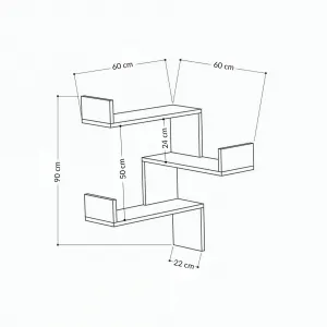 Hanah Home Rohová polica Luksa biela
