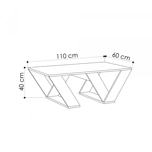 Hanah Home Konferenčný stolík Pipra 110 cm biely