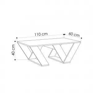 Hanah Home Konferenčný stolík Pipra 110 cm biely