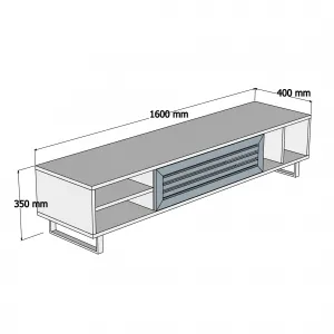 Hanah Home TV stolík Zafir 160 cm antracit/hnedý
