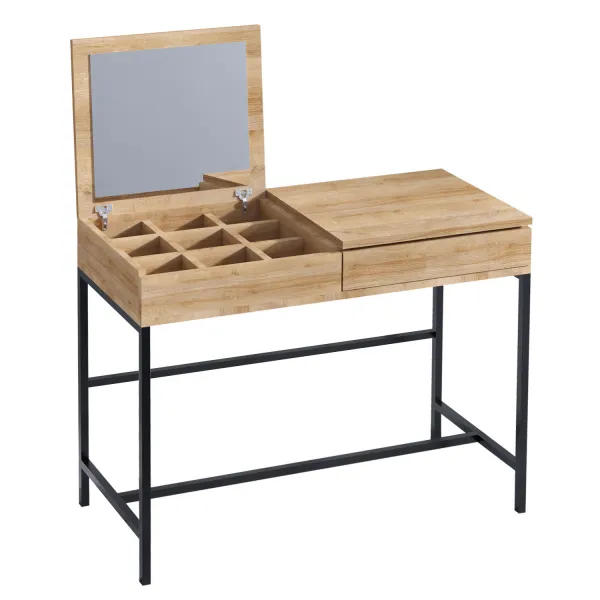 Hanah Home Toaletný stolík Linda prírodný dub/čierna