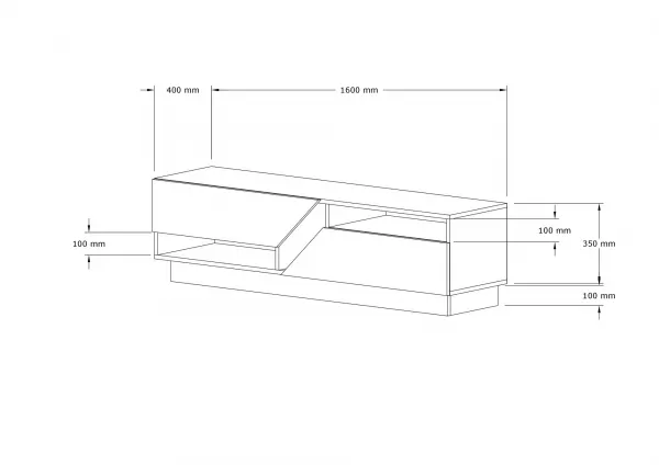 Hanah Home TV stolík Koza 160 cm orech/biela