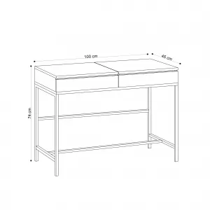 Hanah Home Toaletný stolík Linda prírodný dub/čierna