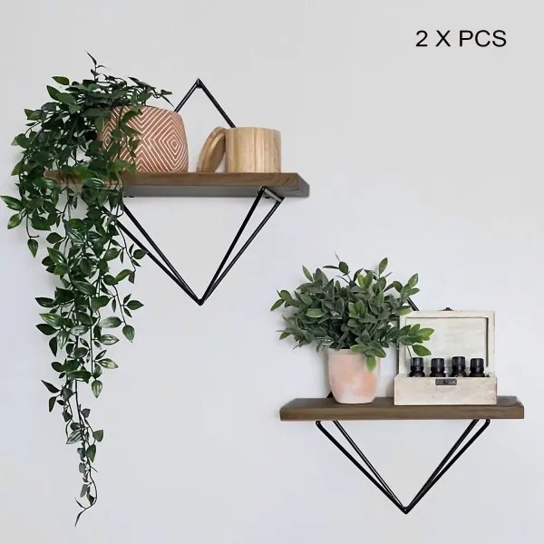 ASIR Nástenná polica TRIAS orech, čierna