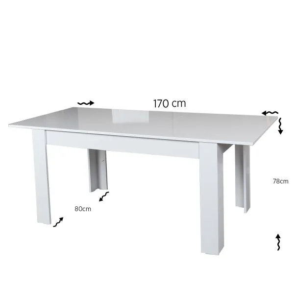 Hanah Home Jedálenský stôl OBLO 80 cm biely