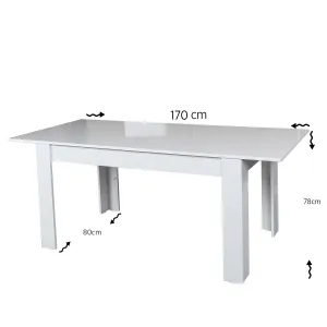 Hanah Home Jedálenský stôl OBLO 80 cm biely