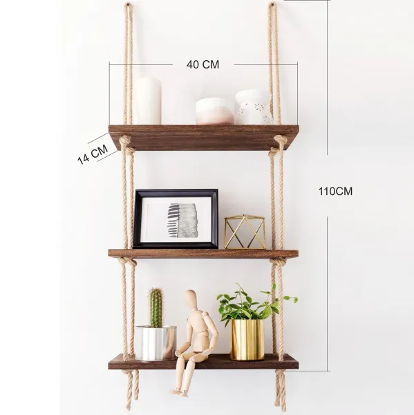Hanah Home Nástenná polica Shelf orech