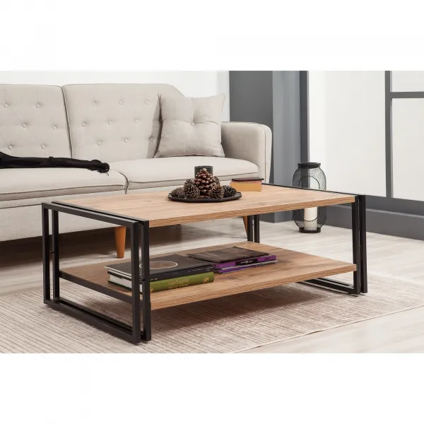 Hanah Home Konferenčný stolík Cosmo Rectus borovica/čierna
