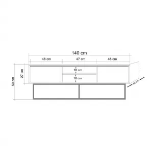Hanah Home TV stolík Ruba II 140 cm orech