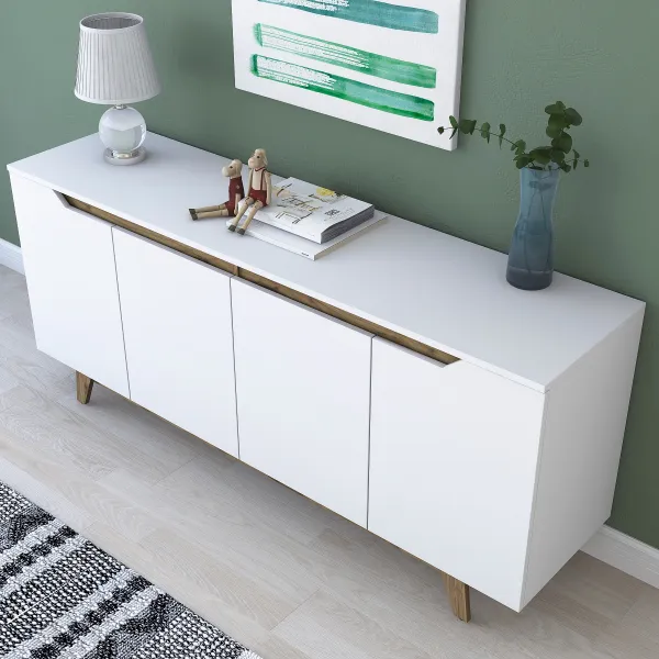 ASIR Komoda MODERN biela, orech