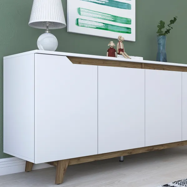 ASIR Komoda MODERN biela, orech