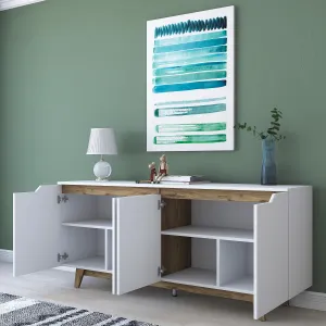 ASIR Komoda MODERN biela, orech