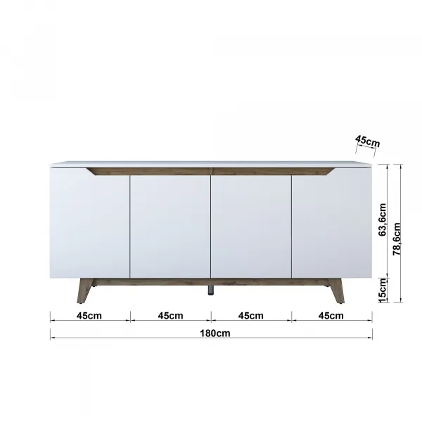 ASIR Komoda MODERN biela, orech