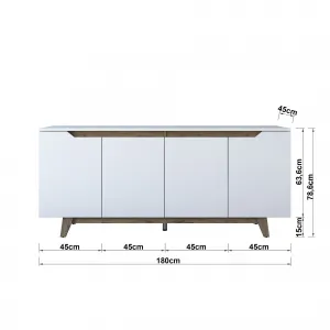 ASIR Komoda MODERN biela, orech