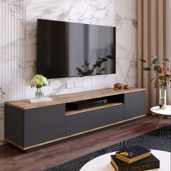Hanah Home TV stolek FREE 7 180 cm borovice/antracitový