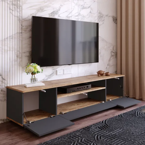 Hanah Home TV stolek FREE 7 180 cm borovice/antracitový
