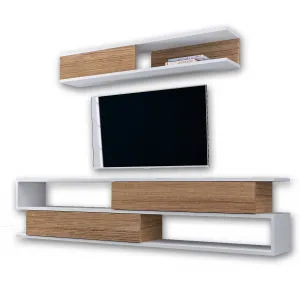 ASIR Obývacia stena SIMS biela, teak