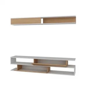 ASIR Obývacia stena SIMS biela, teak