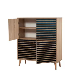 Hanah Home Komoda Kikos 95 cm dub sonoma/modrá