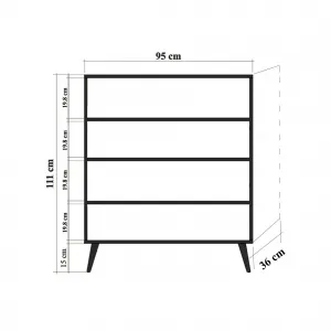 Hanah Home Komoda Kikos 95 cm dub sonoma