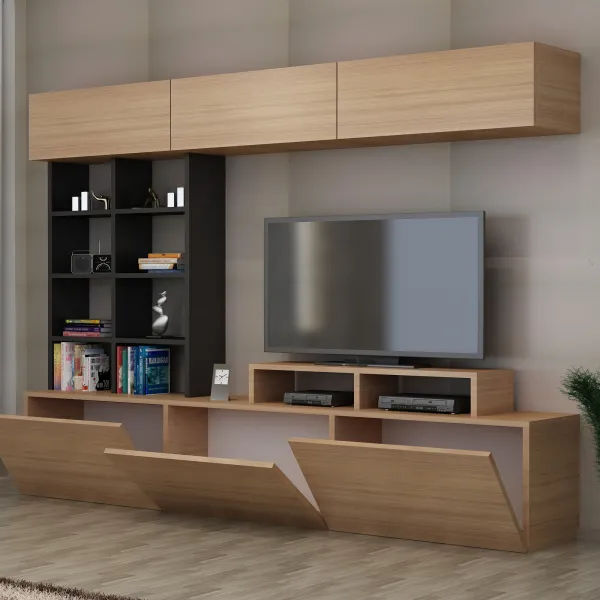 ASIR Obývacia stena SASA teak, antracit
