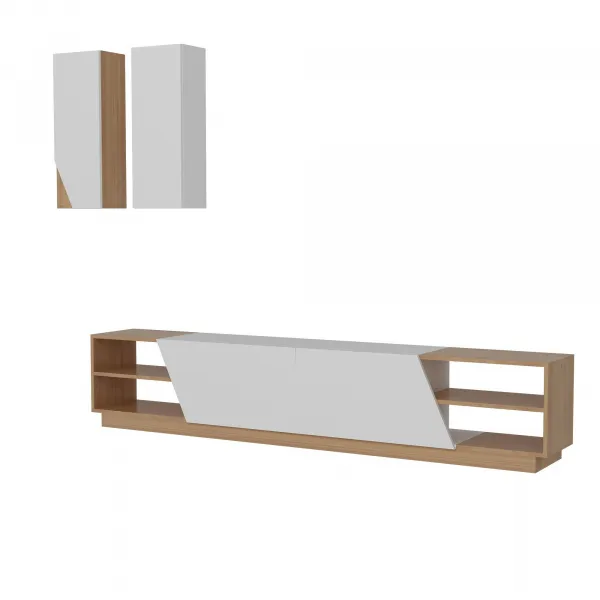 Hanah Home Obývacia stena Zebra biela/teak