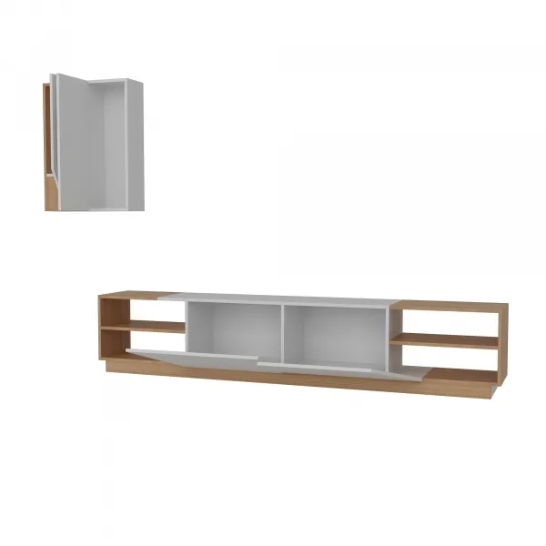 Hanah Home Obývacia stena Zebra biela/teak