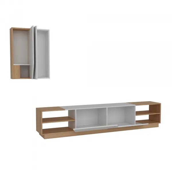 Hanah Home Obývacia stena Zebra biela/teak