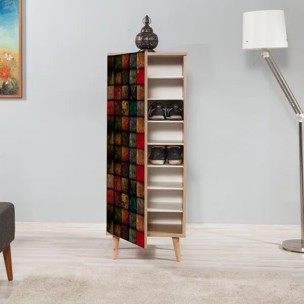 Hanah Home Regál na topánky Filinta Colors 50x135 cm dub sonoma/viacfarebný