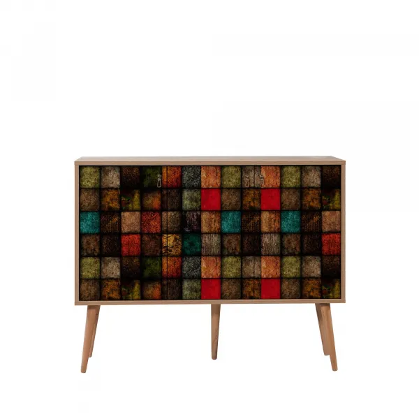 Hanah Home Komoda Kikos 120 cm dub sonoma/viacfarebná